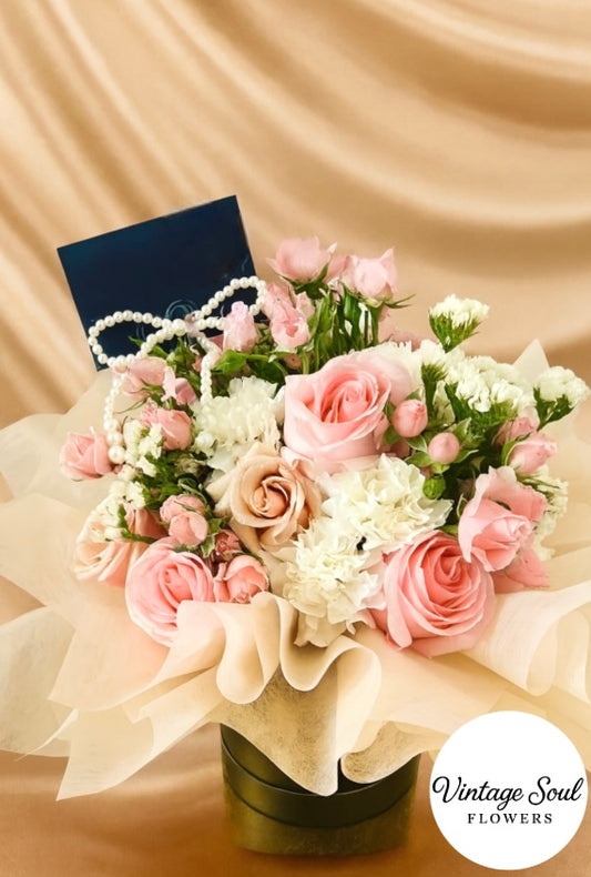 Freestyle Flower Arrangement in a Round Box (multiple options available)