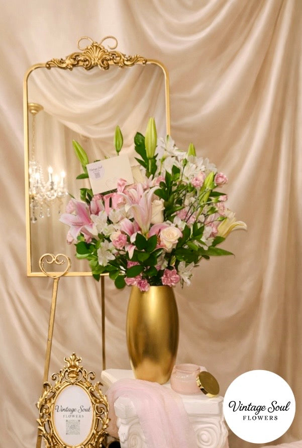Freestyle Flower Arrangement in a Vintage Vase (multiple options available)