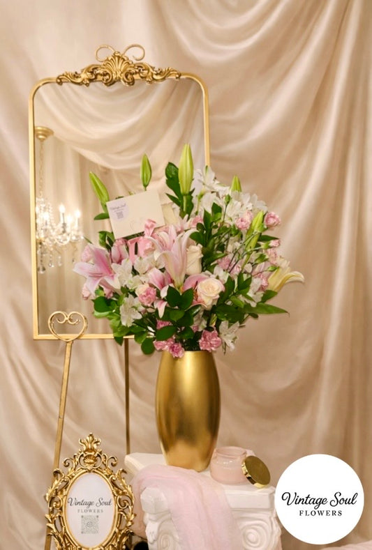 Freestyle Flower Arrangement in a Vintage Vase (multiple options available)