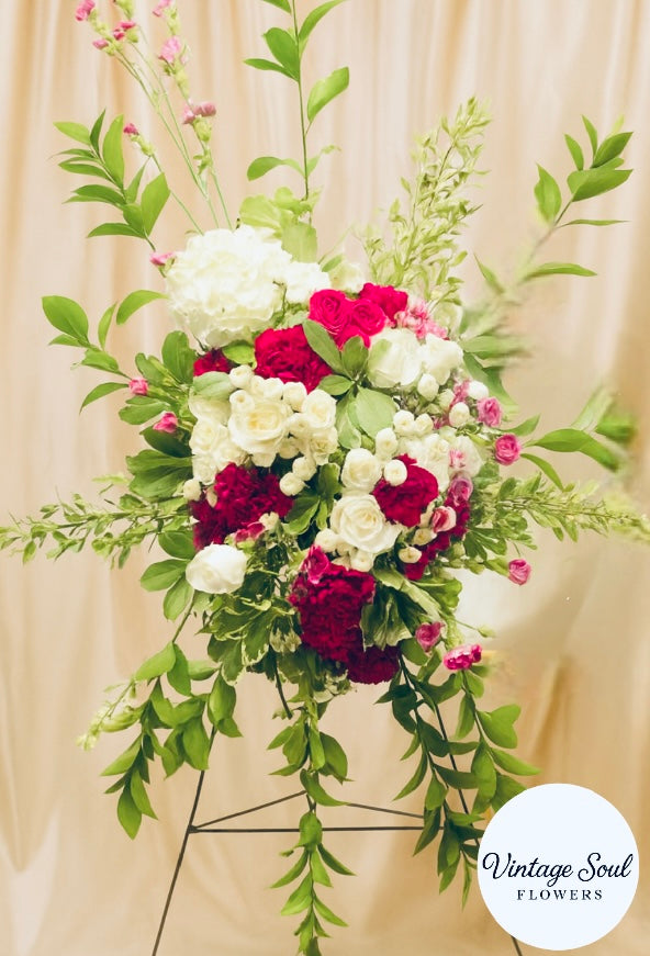 Traditional Freestyle Flower Sympathy Standing Spray