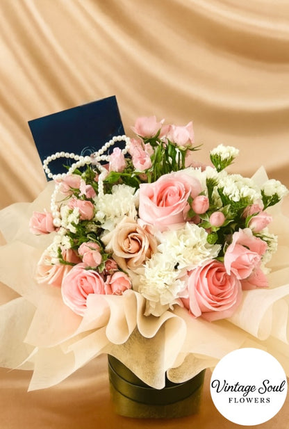 Freestyle Flower Arrangement in a Round Box (multiple options available)