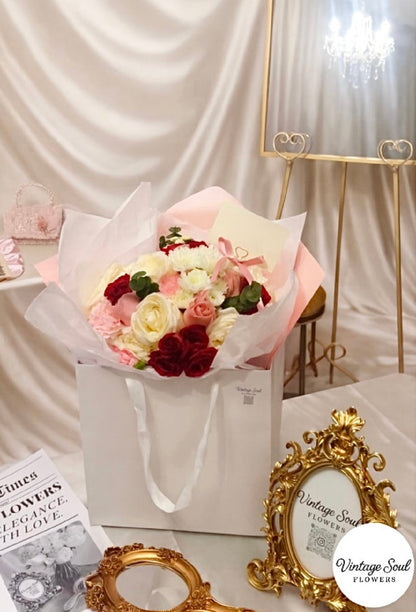 Vintage Flower Bouquet in a Premium Bag (multiple options available)