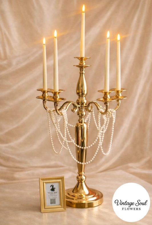 Vintage Candelabra Centerpiece Rental (Set of 5)