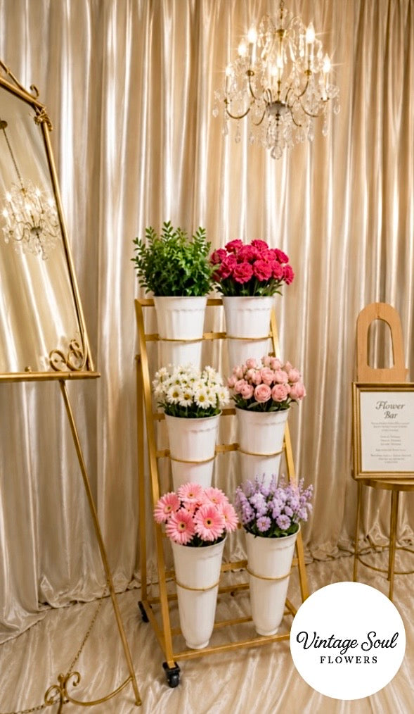 Mini Flower Bar Experience (Up to 3 or 6-hour display for 15 Bouquets)