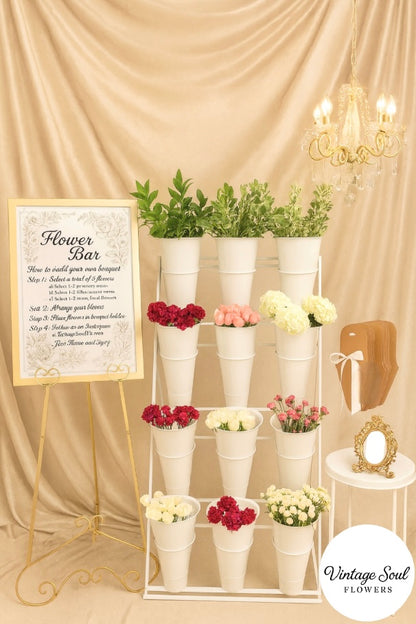 Vintage Flower Bar Experience (Up to 6-hour display for 30 Bouquets)