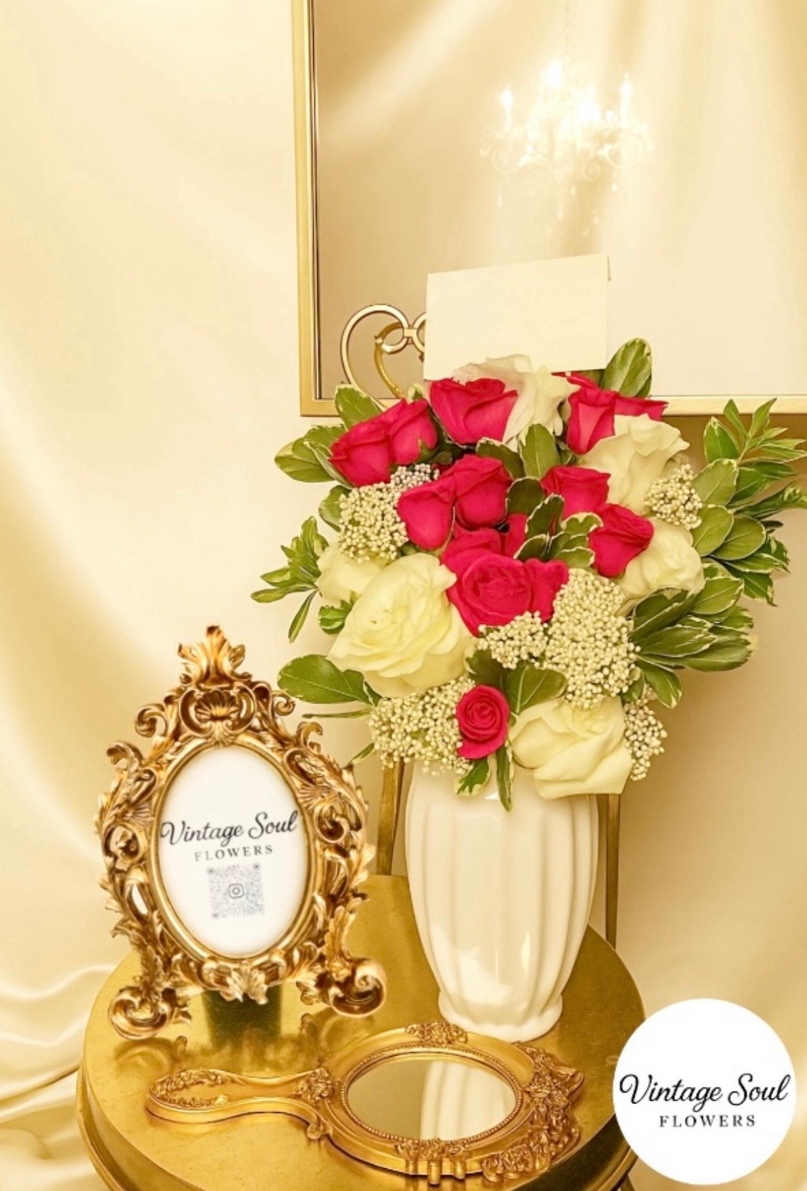 Freestyle Flower Arrangement in a Vintage Vase (multiple options available)