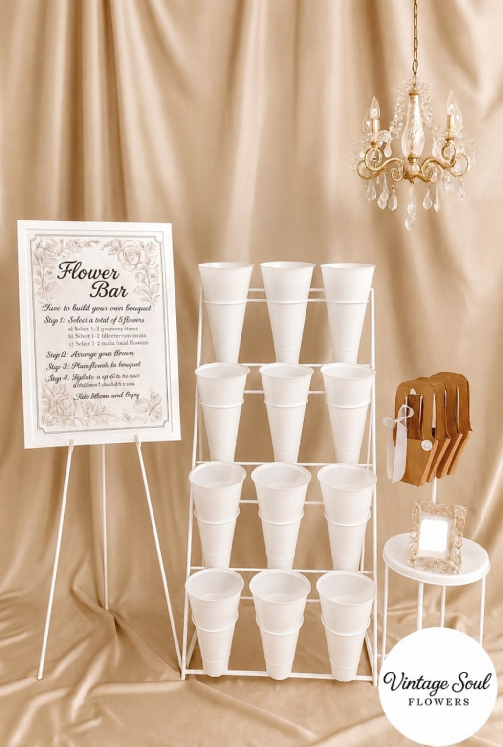Flower Bar Cart Rental (w/ Supplies) (Multiple Options Available)