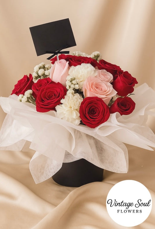 Freestyle Flower Arrangement in a Round Box (multiple options available)