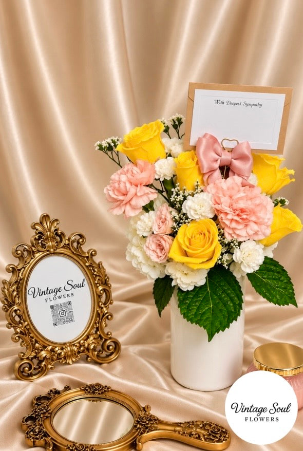 Sympathy Flower Mason Jar Arrangement (multiple options available)