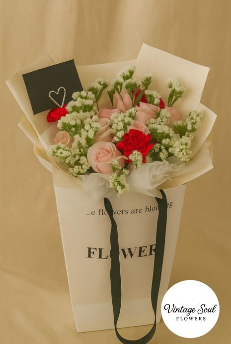 Vintage Flower Bouquet in a Premium Bag (multiple options available)