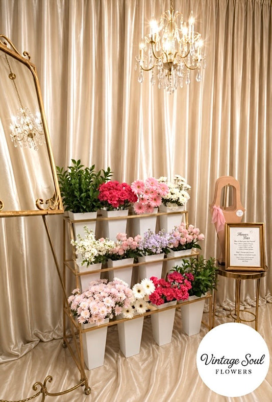 Vintage Flower Bar Experience (Up to 6-hour display for 30 Bouquets)