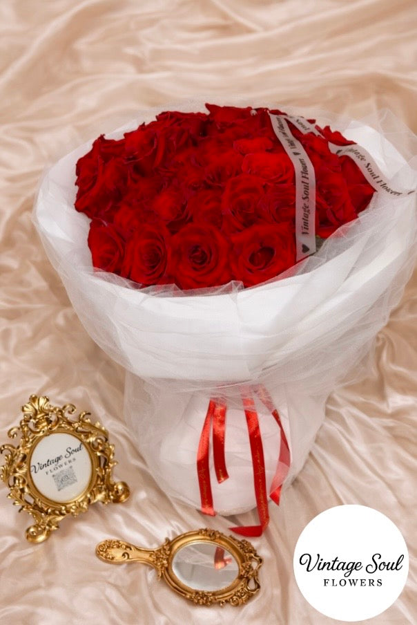 Vintage Rose Flower Veil Bouquet (multiple options available)