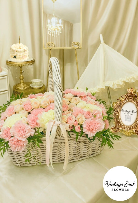 Timeless Vintage Garden Basket Arrangement (multiple options available)