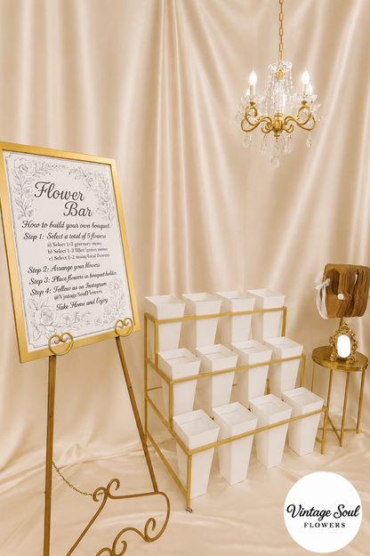 Flower Bar Cart Rental (w/ Supplies) (Multiple Options Available)