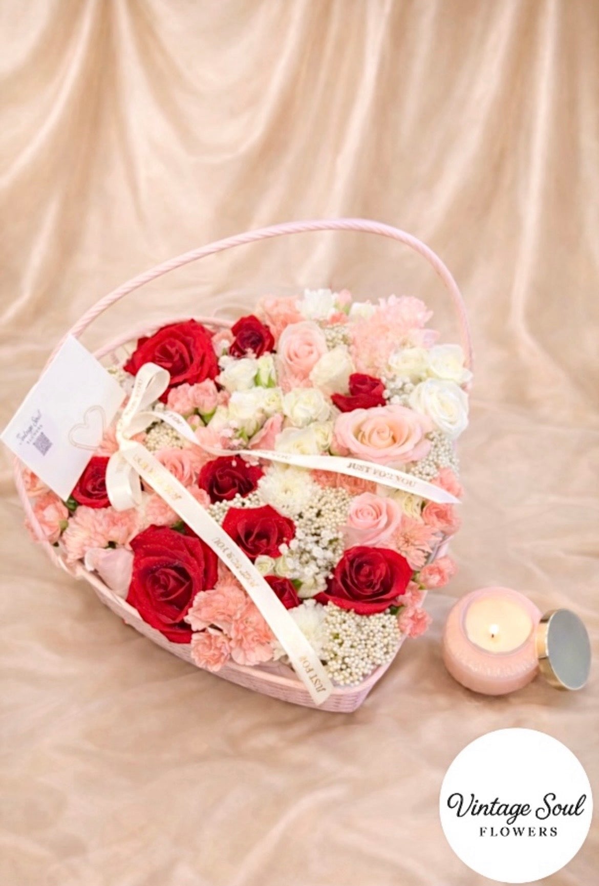 Heart-Shape Freestyle Flower Basket