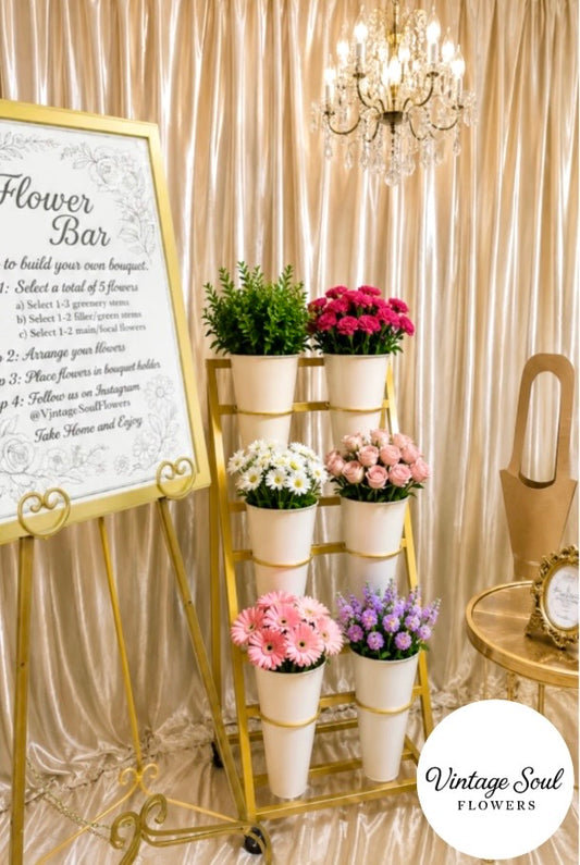 Mini Flower Bar Experience (Up to 3 or 6-hour display for 15 Bouquets)