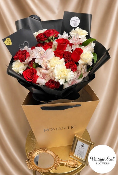 Vintage Flower Bouquet in a Premium Bag (multiple options available)